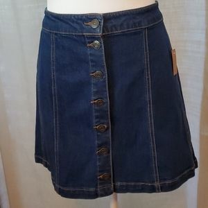 Jean Button Up Mini Skirt
